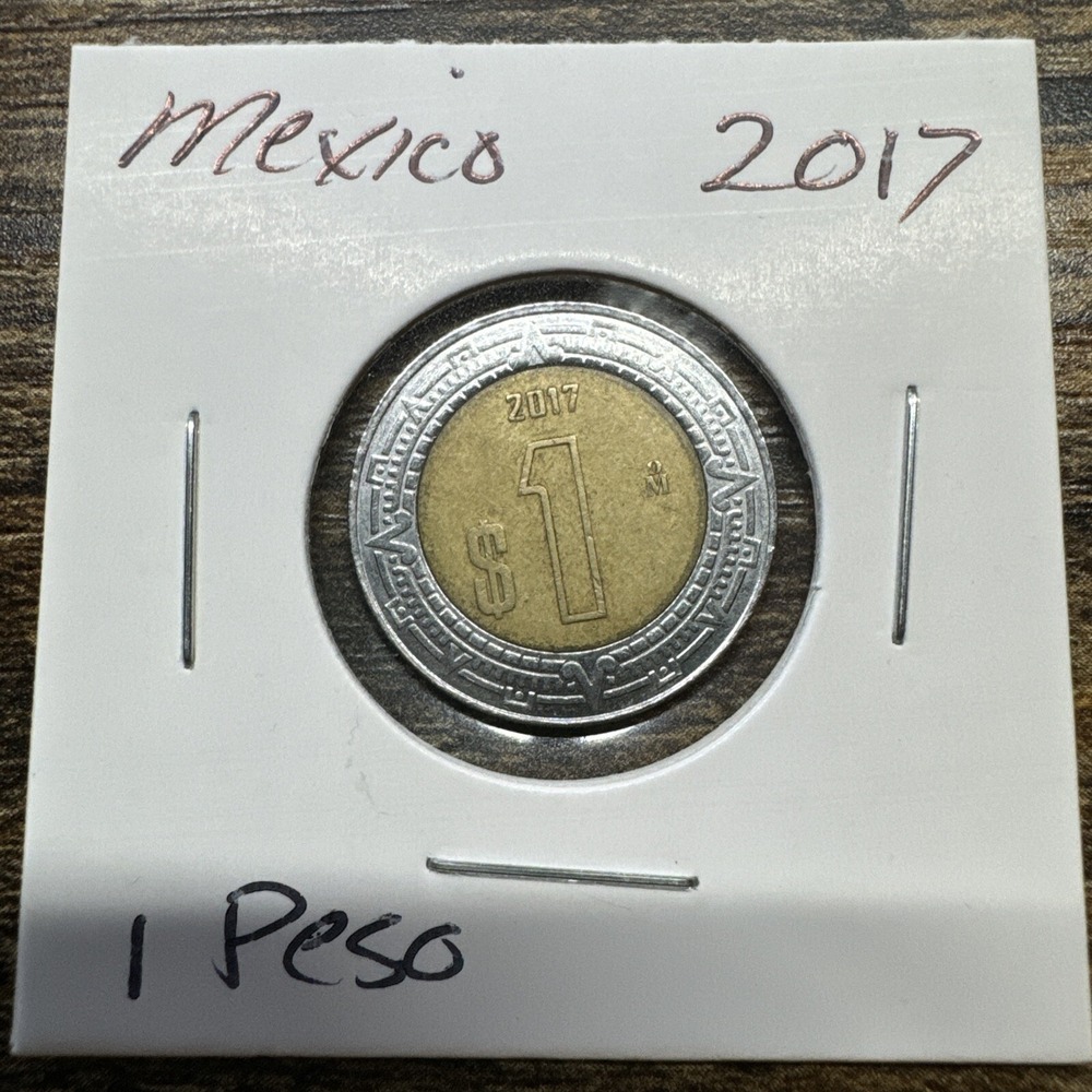 2017 Mexico Circulated One Peso Coin KM #603 Bi-Metallic Mexican Currency